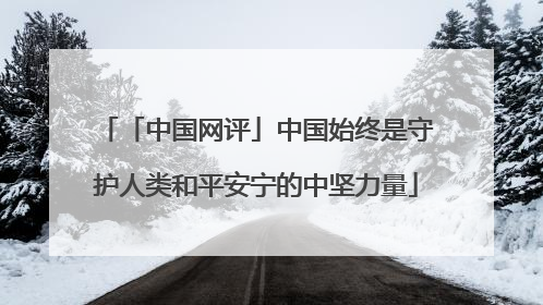 「中国网评」中国始终是守护人类和平安宁的中坚力量