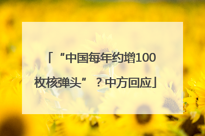 “中国每年约增100枚核弹头”？中方回应