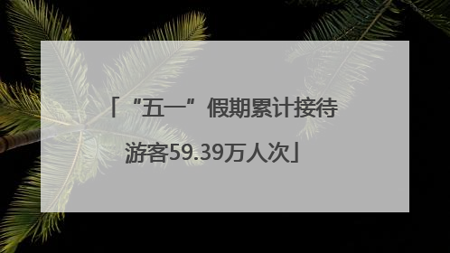 “五一”假期累计接待游客59.39万人次