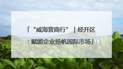 “威海营商行”｜经开区：赋能企业扬帆国际市场
