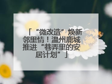 “微改造”焕新邻里情！温州鹿城推进“巷弄里的安居计划”