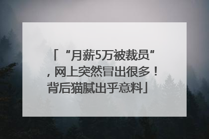 “月薪5万被裁员”，网上突然冒出很多！背后猫腻出乎意料