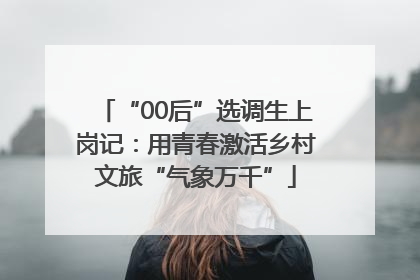 “00后”选调生上岗记：用青春激活乡村文旅“气象万千”
