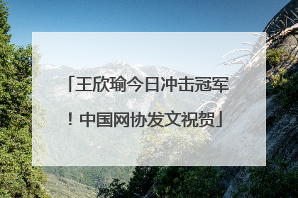 王欣瑜今日冲击冠军！中国网协发文祝贺