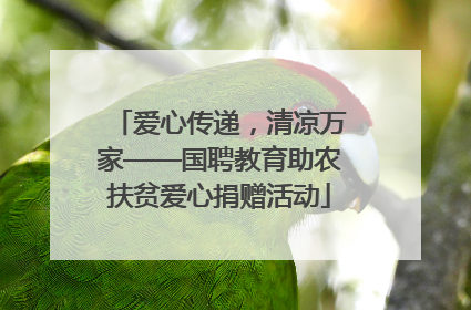 爱心传递，清凉万家——国聘教育助农扶贫爱心捐赠活动