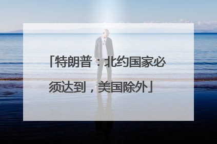 特朗普：北约国家必须达到，美国除外
