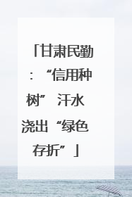 甘肃民勤：“信用种树” 汗水浇出“绿色存折”