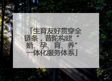 生育友好贯穿全链条，普陀构建“婚、孕、育、养”一体化服务体系