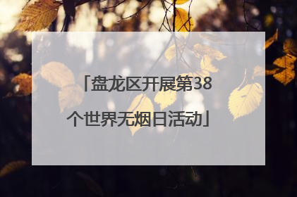 盘龙区开展第38个世界无烟日活动