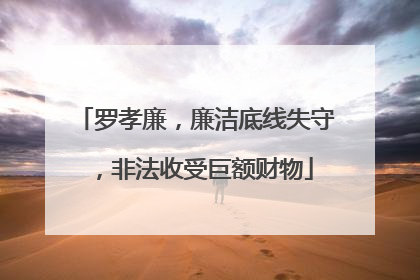 罗孝廉，廉洁底线失守，非法收受巨额财物