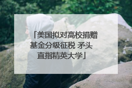 美国拟对高校捐赠基金分级征税 矛头直指精英大学