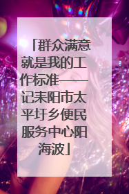 群众满意就是我的工作标准——记耒阳市太平圩乡便民服务中心阳海波
