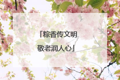 粽香传文明 敬老润人心
