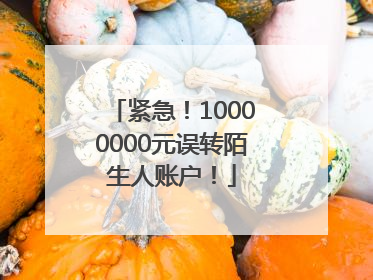 紧急！10000000元误转陌生人账户！