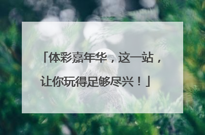 体彩嘉年华，这一站，让你玩得足够尽兴！