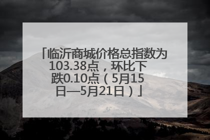 临沂商城价格总指数为103.38点，环比下跌0.10点（5月15日—5月21日）