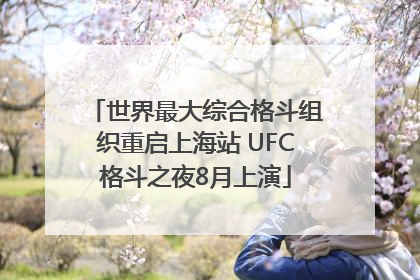 世界最大综合格斗组织重启上海站 UFC格斗之夜8月上演