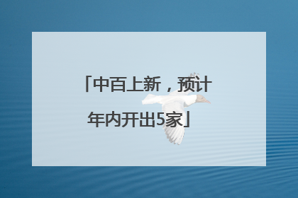 中百上新，预计年内开出5家