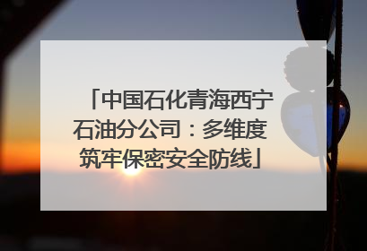 中国石化青海西宁石油分公司：多维度筑牢保密安全防线