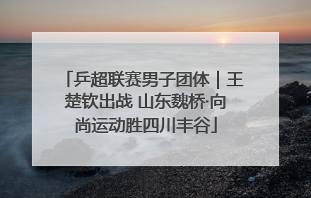 乒超联赛男子团体｜王楚钦出战 山东魏桥·向尚运动胜四川丰谷