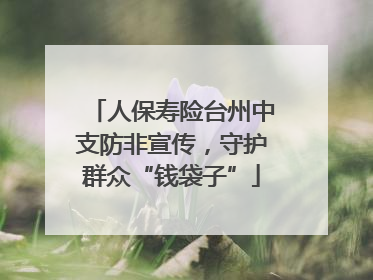 人保寿险台州中支防非宣传，守护群众“钱袋子”