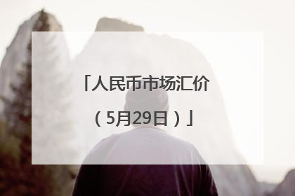 人民币市场汇价（5月29日）