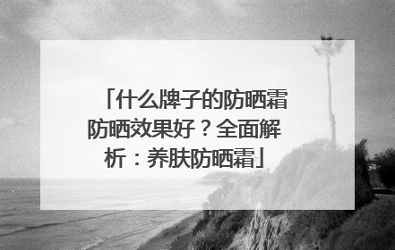 什么牌子的防晒霜防晒效果好？全面解析：养肤防晒霜