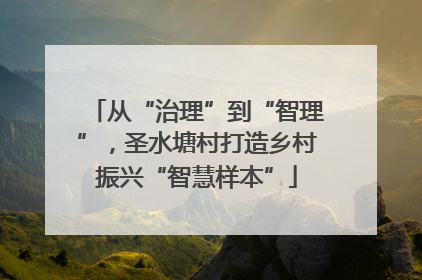 从“治理”到“智理”，圣水塘村打造乡村振兴“智慧样本”