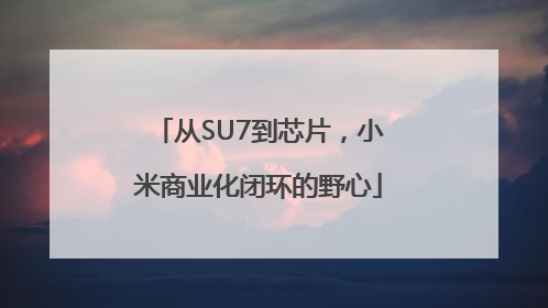从SU7到芯片，小米商业化闭环的野心