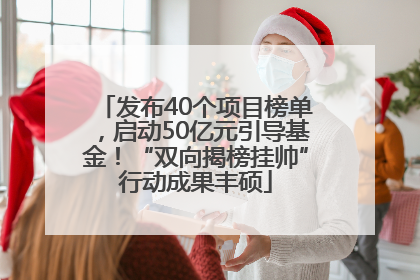 发布40个项目榜单，启动50亿元引导基金！“双向揭榜挂帅”行动成果丰硕