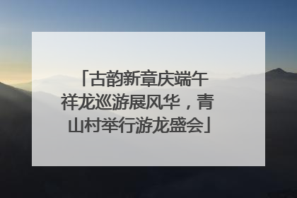 古韵新章庆端午 祥龙巡游展风华，青山村举行游龙盛会