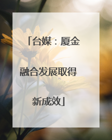 台媒：厦金融合发展取得新成效