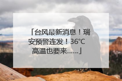 台风最新消息！瑞安预警连发！36℃高温也要来……