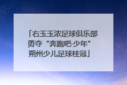 右玉玉浓足球俱乐部勇夺“奔跑吧·少年”朔州少儿足球桂冠