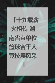 十九载薪火相传 湖南省直单位篮球赛千人竞技展风采