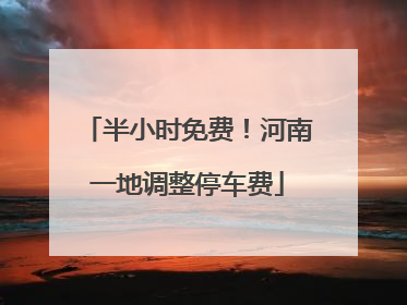 半小时免费！河南一地调整停车费