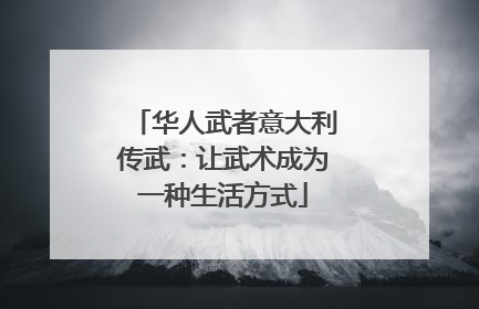 华人武者意大利传武：让武术成为一种生活方式
