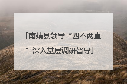 南靖县领导“四不两直”深入基层调研督导