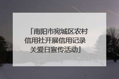 南阳市宛城区农村信用社开展信用记录关爱日宣传活动