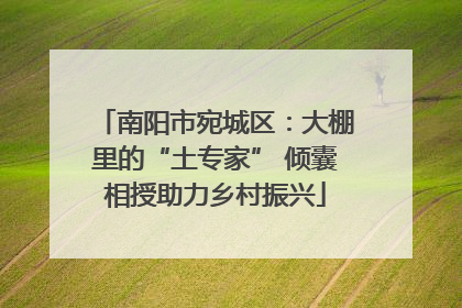 南阳市宛城区：大棚里的“土专家” 倾囊相授助力乡村振兴