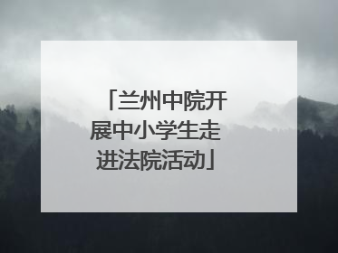兰州中院开展中小学生走进法院活动