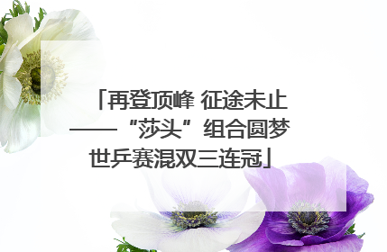 再登顶峰 征途未止——“莎头”组合圆梦世乒赛混双三连冠