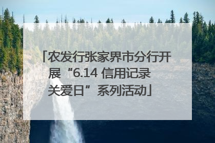 农发行张家界市分行开展“6.14 信用记录关爱日”系列活动
