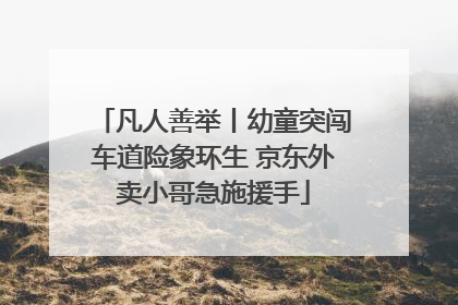 凡人善举丨幼童突闯车道险象环生 京东外卖小哥急施援手