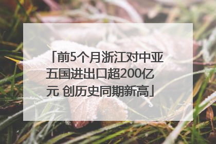 前5个月浙江对中亚五国进出口超200亿元 创历史同期新高