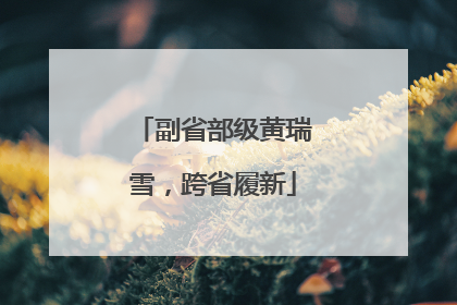 副省部级黄瑞雪，跨省履新