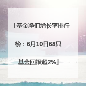 基金净值增长率排行榜：6月10日68只基金回报超2%