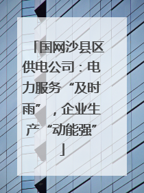 国网沙县区供电公司：电力服务“及时雨”，企业生产“动能强”