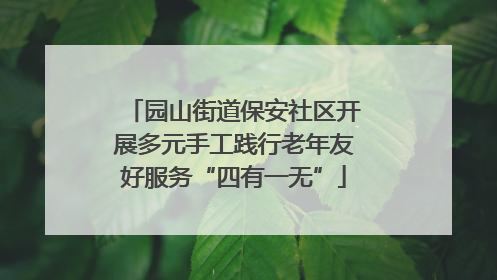 园山街道保安社区开展多元手工践行老年友好服务“四有一无”