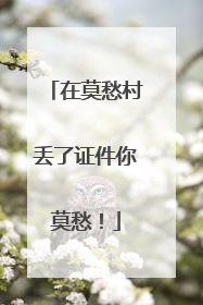 在莫愁村丢了证件你莫愁！